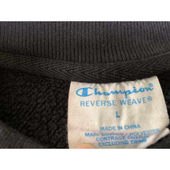 Champion Reverse Weave Crewneck Sweatshirt Mens Black Size L - Picture 4 of 8